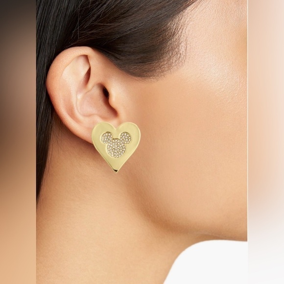 Disney x Baublebar Mickey Mouse Heart Earrings Cubic Zirconia - Picture 3 of 6